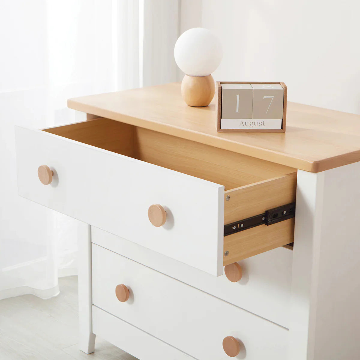 Boori - Casa Baby Cot_Almond and 3 Drawer Chest_Almond