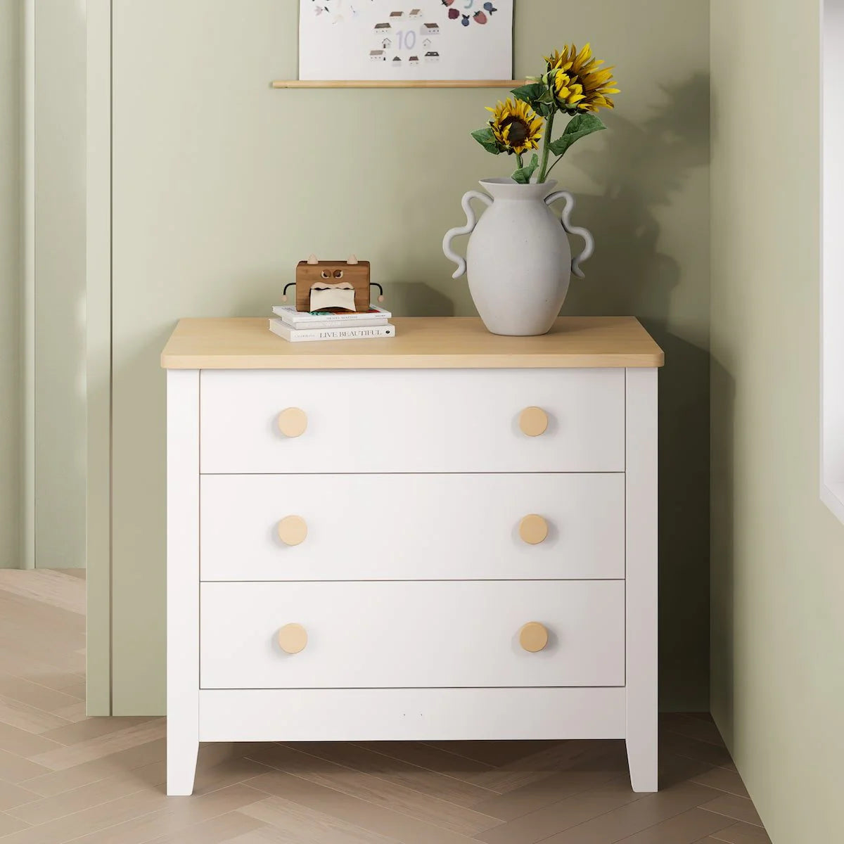 Boori - 3 Drawer Chest_Barley White and Almond