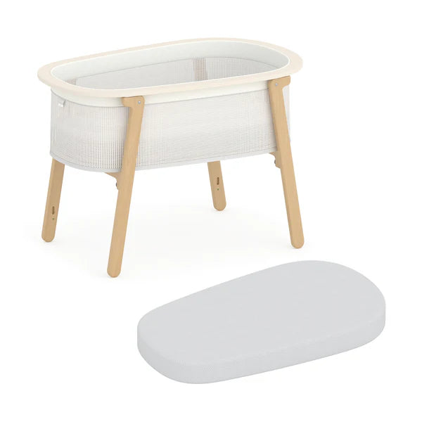Boori - Nest Storage Cot_Simply White and Beech with Mattress