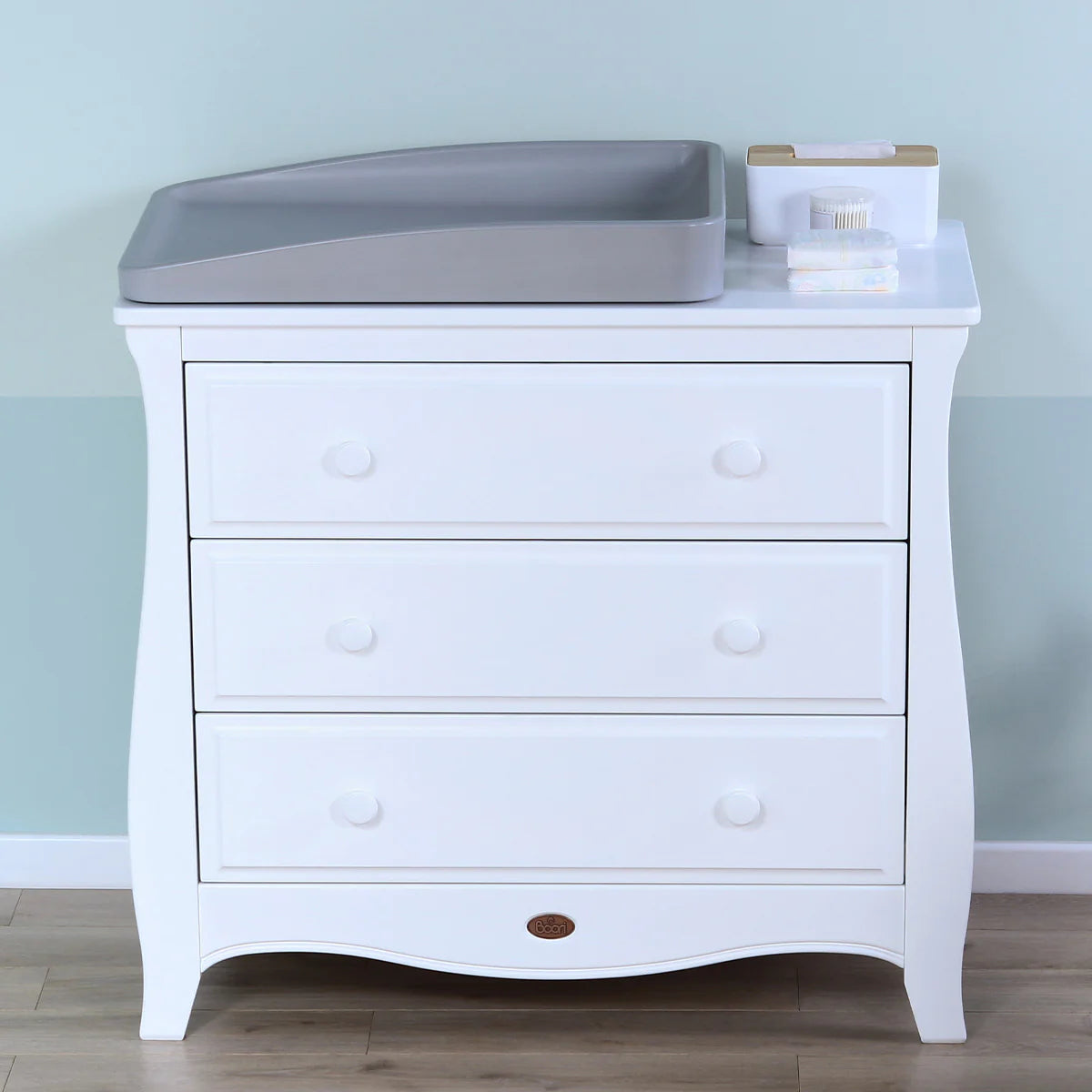 Boori - Sleigh 3 Drawer Chest Smart Assembly_Barley White