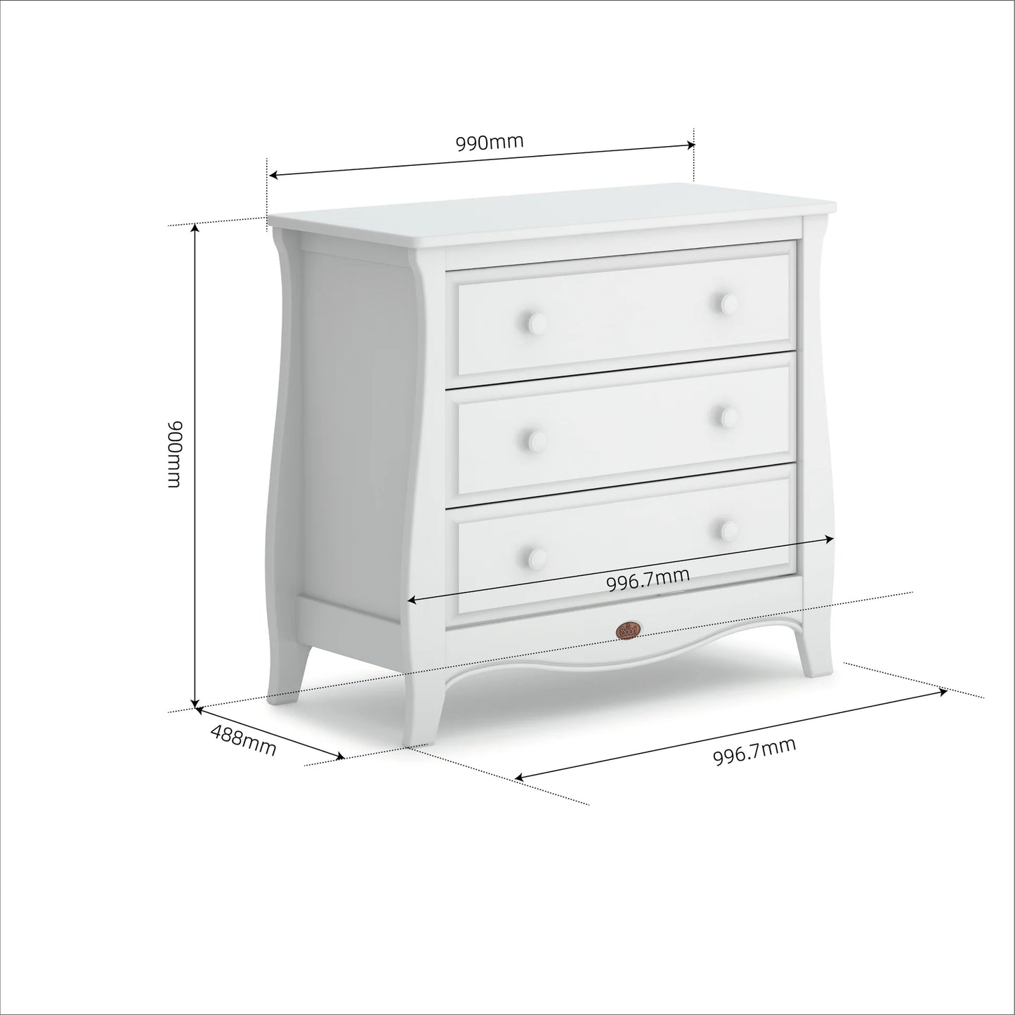 Boori - Sleigh 3 Drawer Chest Smart Assembly_Coffee
