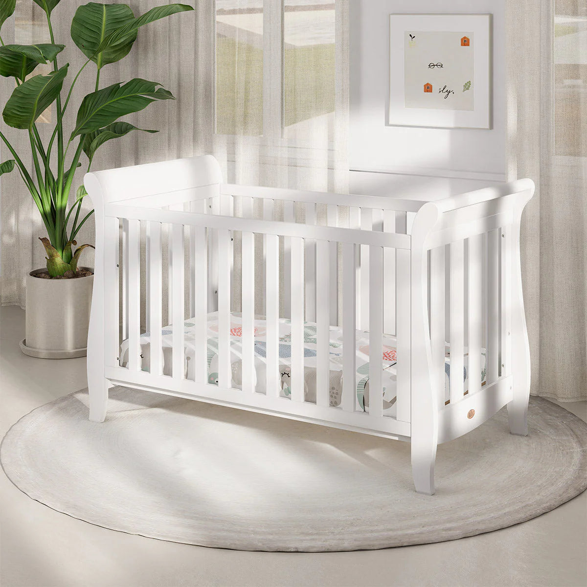 Boori - Sleigh Elite Baby Cot_Barley White