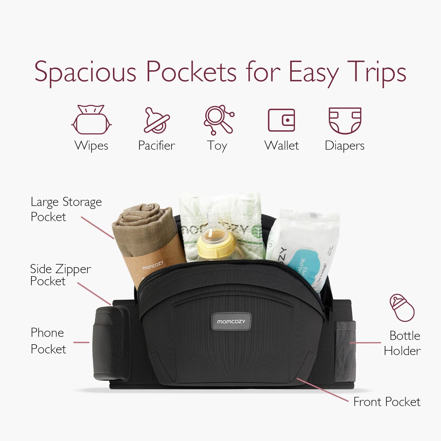 Momcozy - Hip Carrier -Original 3D Belly Protector for C-Section Mom