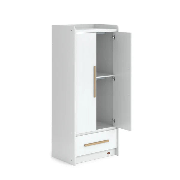 Boori - Natty Cot with Mattress, Storage Changer and Wardrobe Set Barley White & Almond