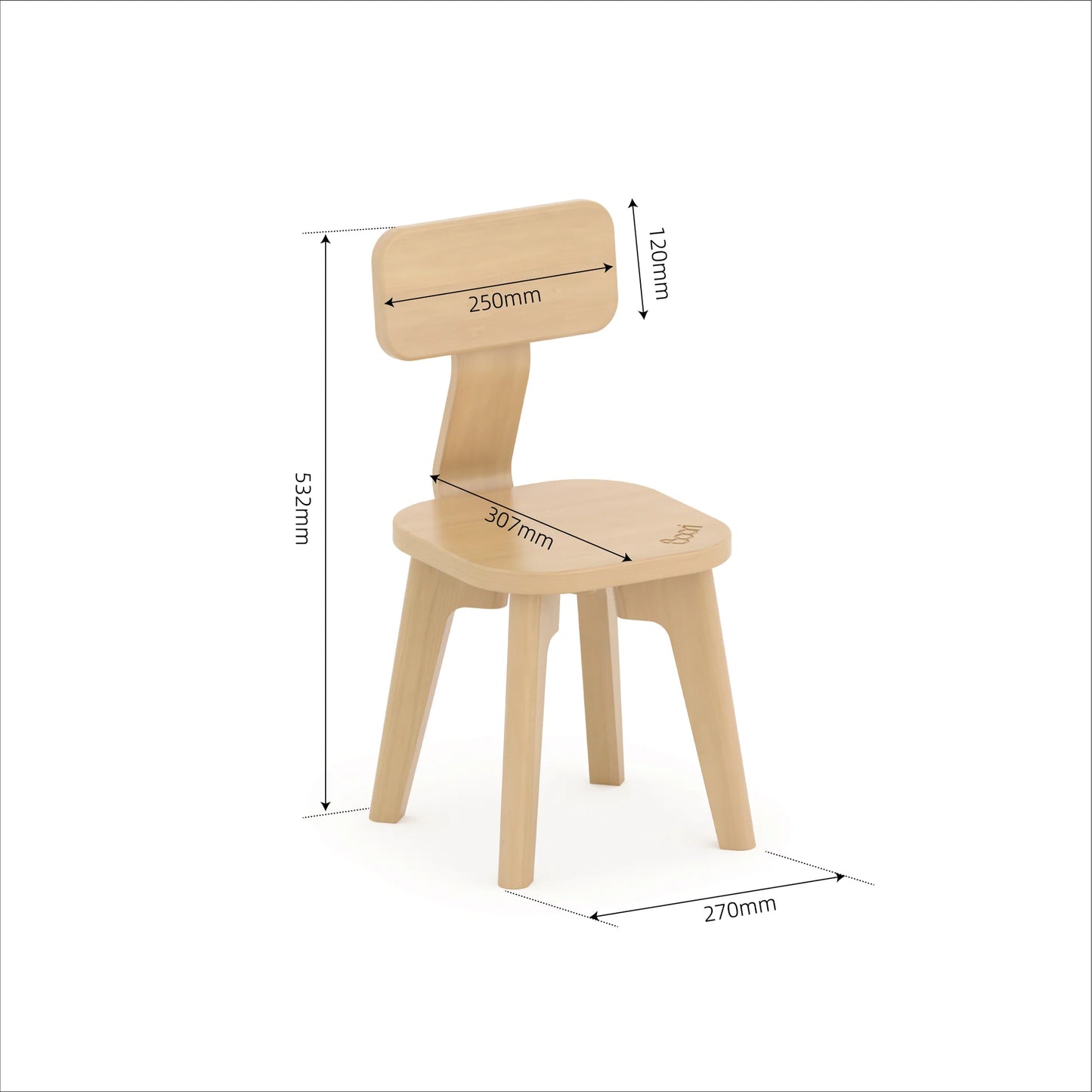 Boori Kids Tidy Chair_Almond