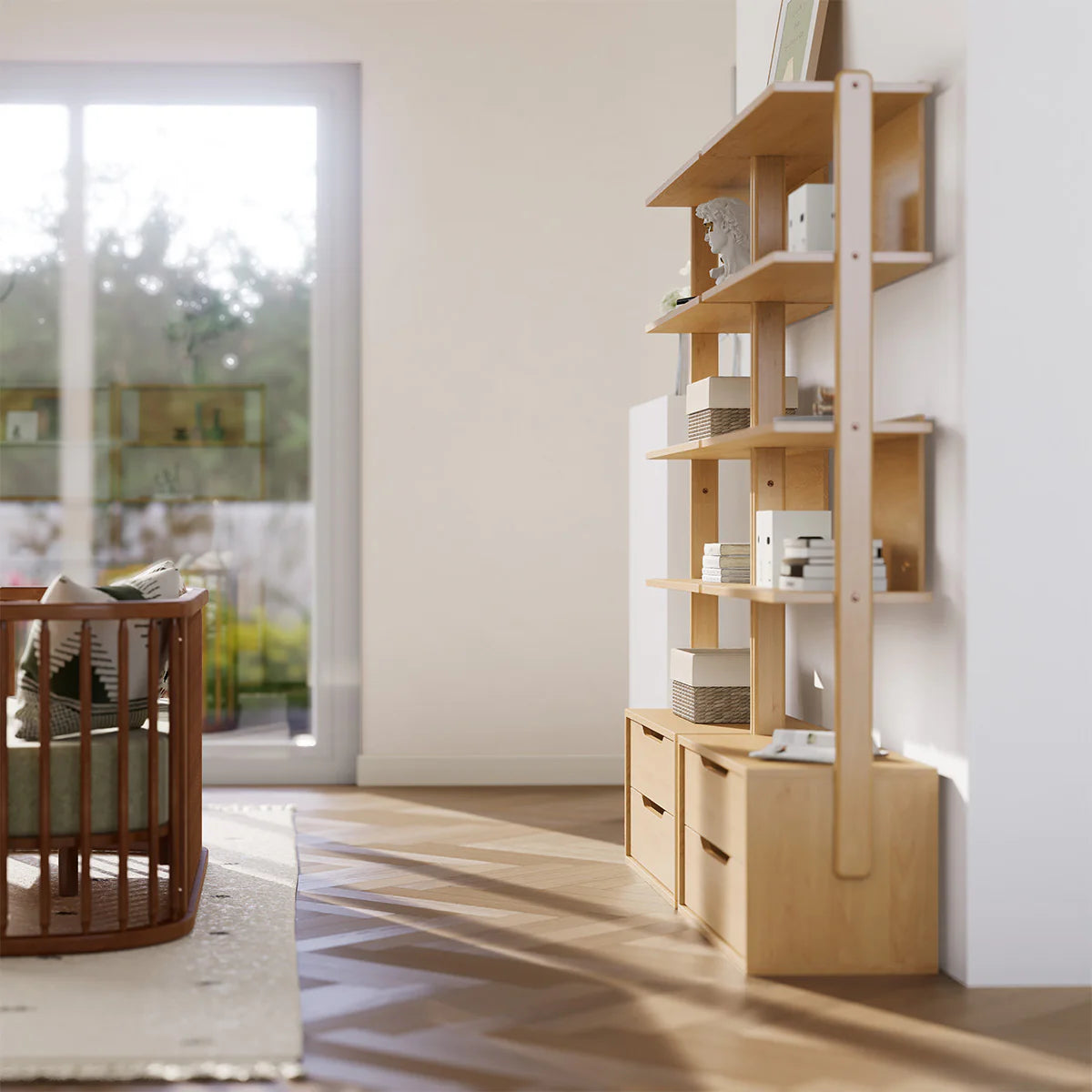 Boori - Living Modular 2 Drawer Bookshelf_Beech