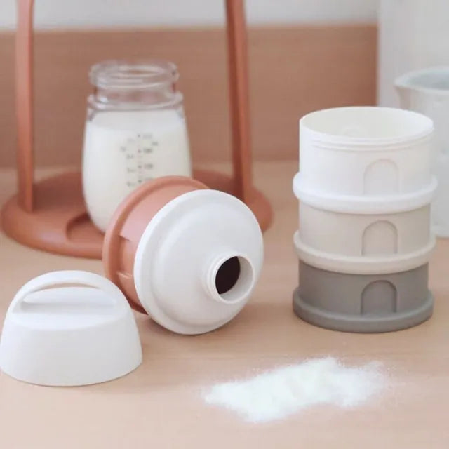 Beaba - Formula Milk Container 4 Compartments Cotton White/Terracota