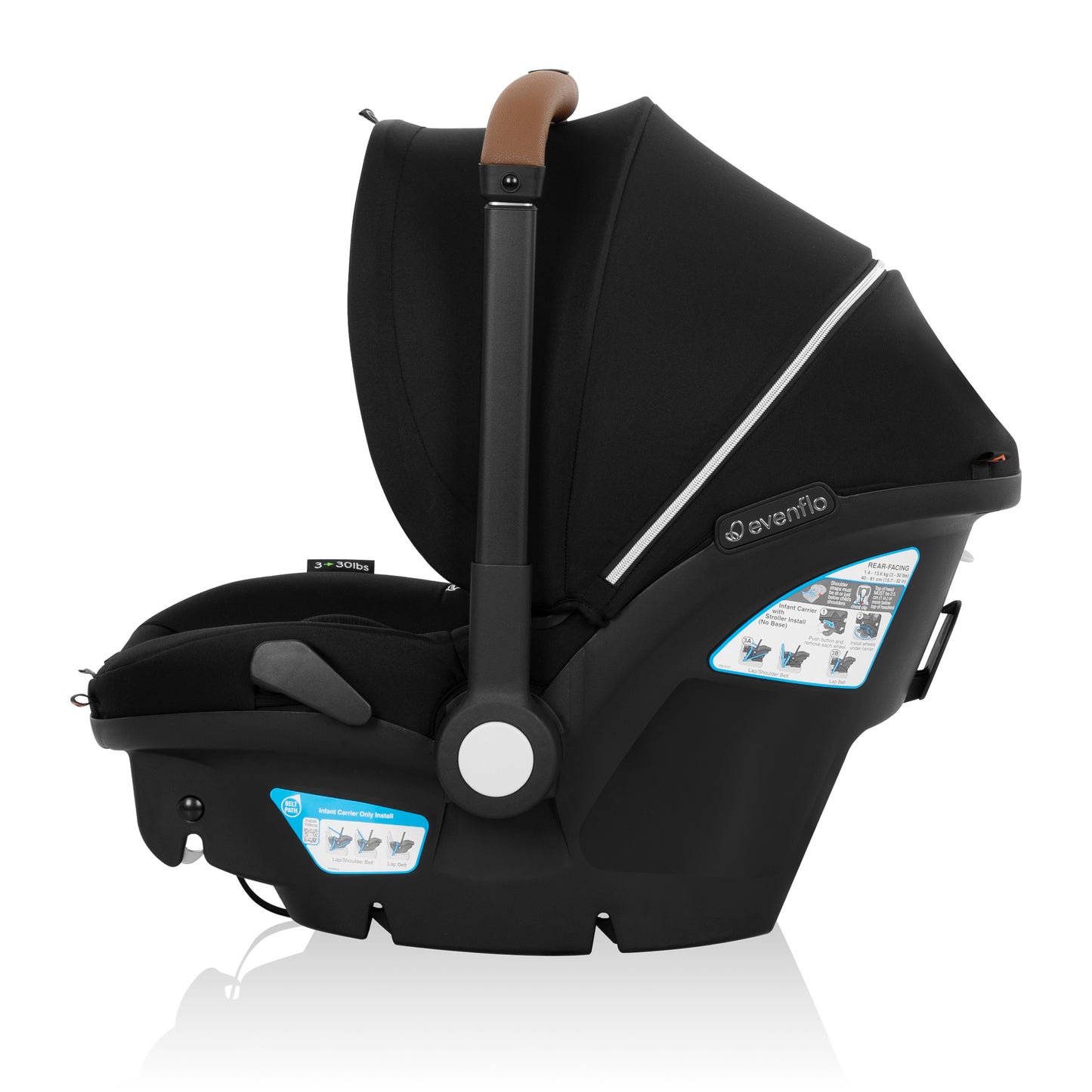 Evenflo - Gold Shyft DualRide with Carryall Storage Infant Car Seat and Stroller Combo - Onyx Black