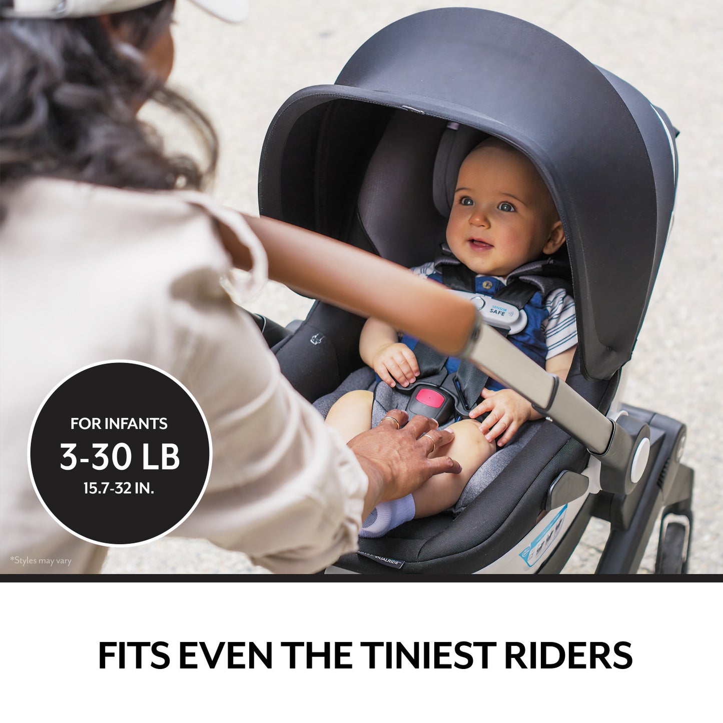 Evenflo - Shyft DualRide Infant Car Seat Stroller Combo w Carryall Storage & Extended Canopy - Topaz