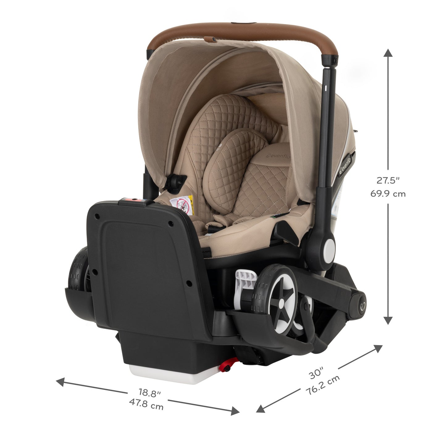 Evenflo - Shyft DualRide Infant Car Seat Stroller Combo w Carryall Storage & Extended Canopy - Topaz
