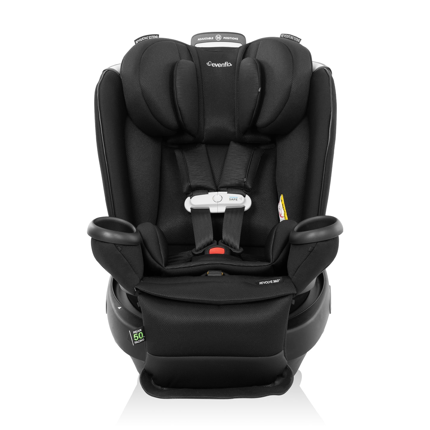 Evenflo - Gold Revolve360 Extend All-in-One Rotational Car Seat with SensorSafe - Onyx Black