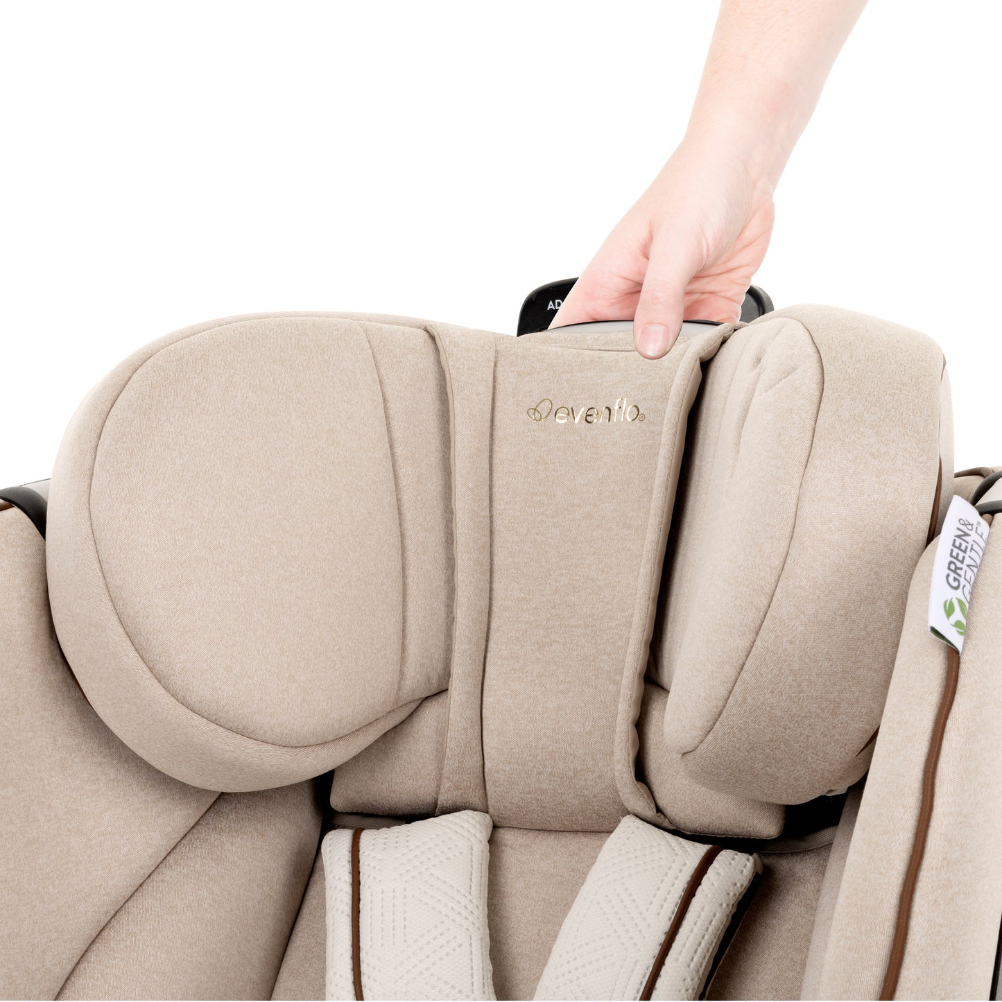 Evenflo - Limited Edition Revolve360 Extend All-in-One Rotational Car Seat with Green & Gentle Fabric - Champagne