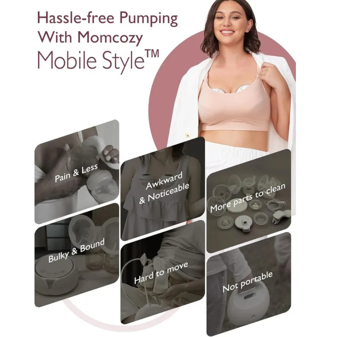 Momcozy - M6 Single Wearable Breast Pump - Maroon