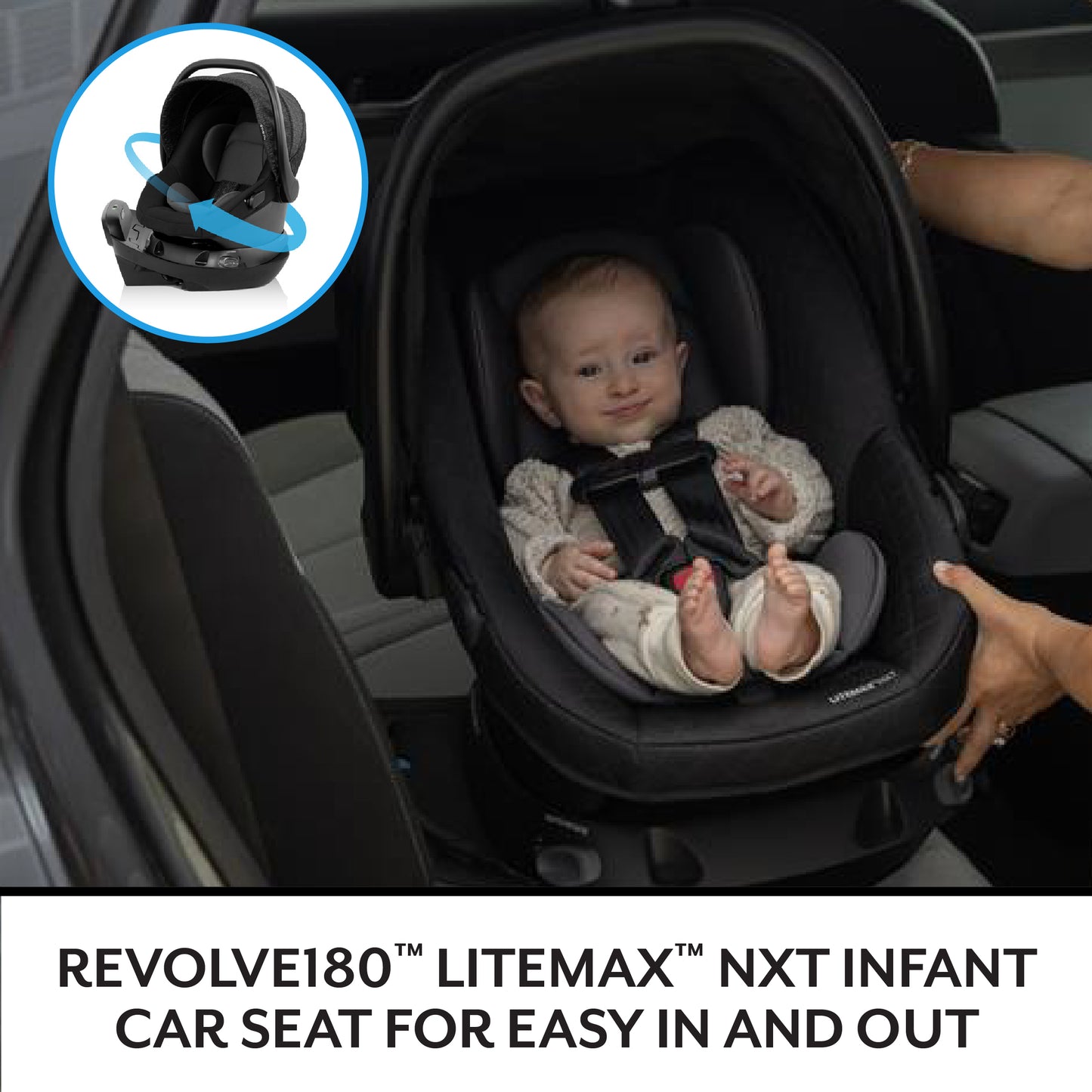 Evenflo - Shyft Intuiti Travel System with Revolve180 LiteMax NXT Rotational Infant Car Seat - Black Shale