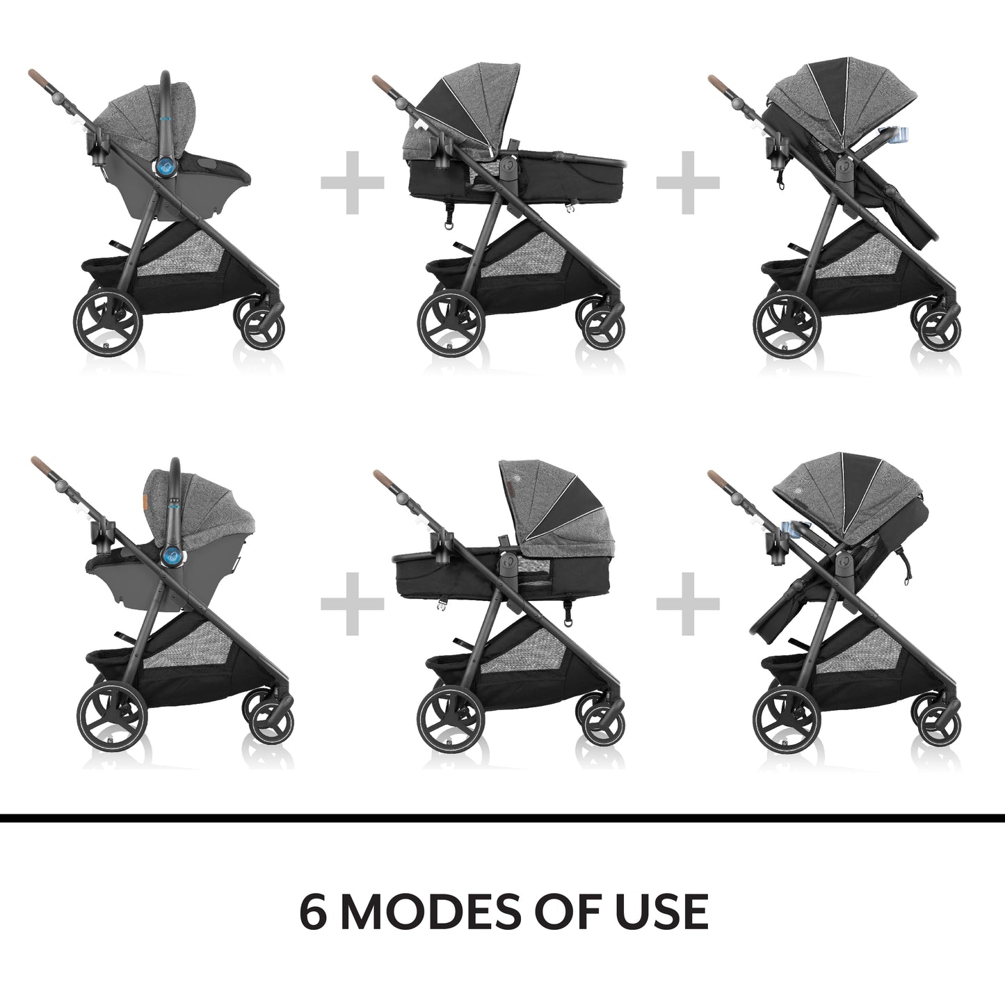 Evenflo - Shyft Intuiti+ Travel System featuring Revolve180 LiteMax NXT with SensorySoothe - Dubhan Black