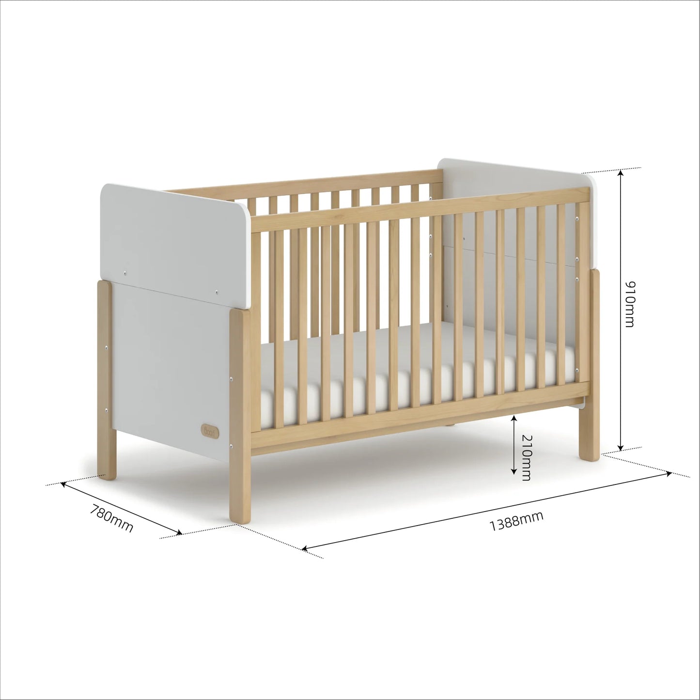 Boori - Corindi Cot Bed - Barley White and Almond