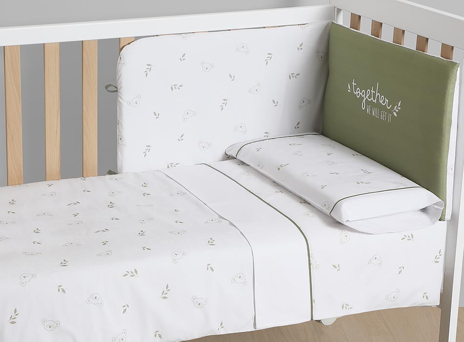 MICUNA - 3 PIECES SHEET SET 120X60 GREEN LIFE UNIQUE