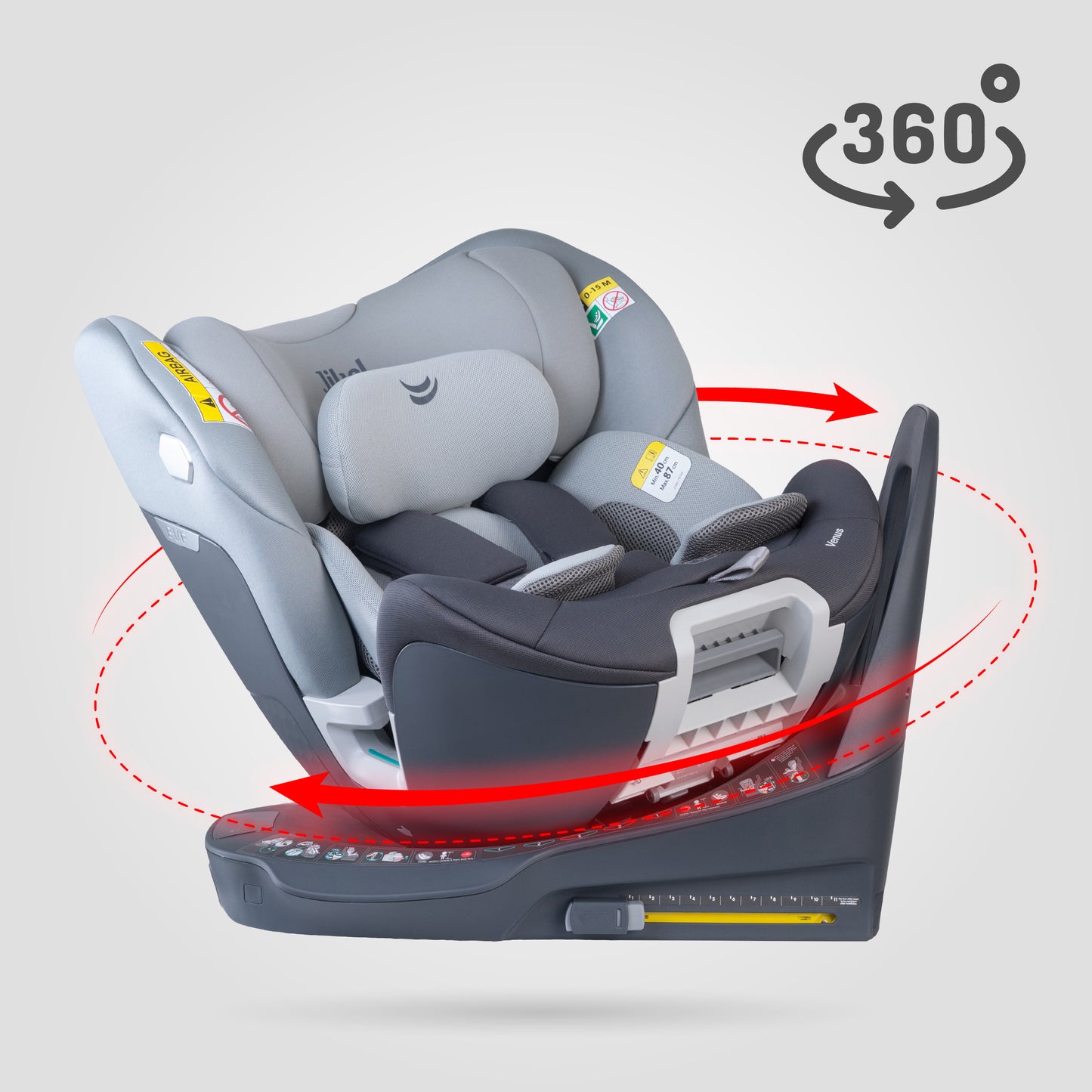 Venus 360 I-Size Isofix Ventilated Car seat - Grey