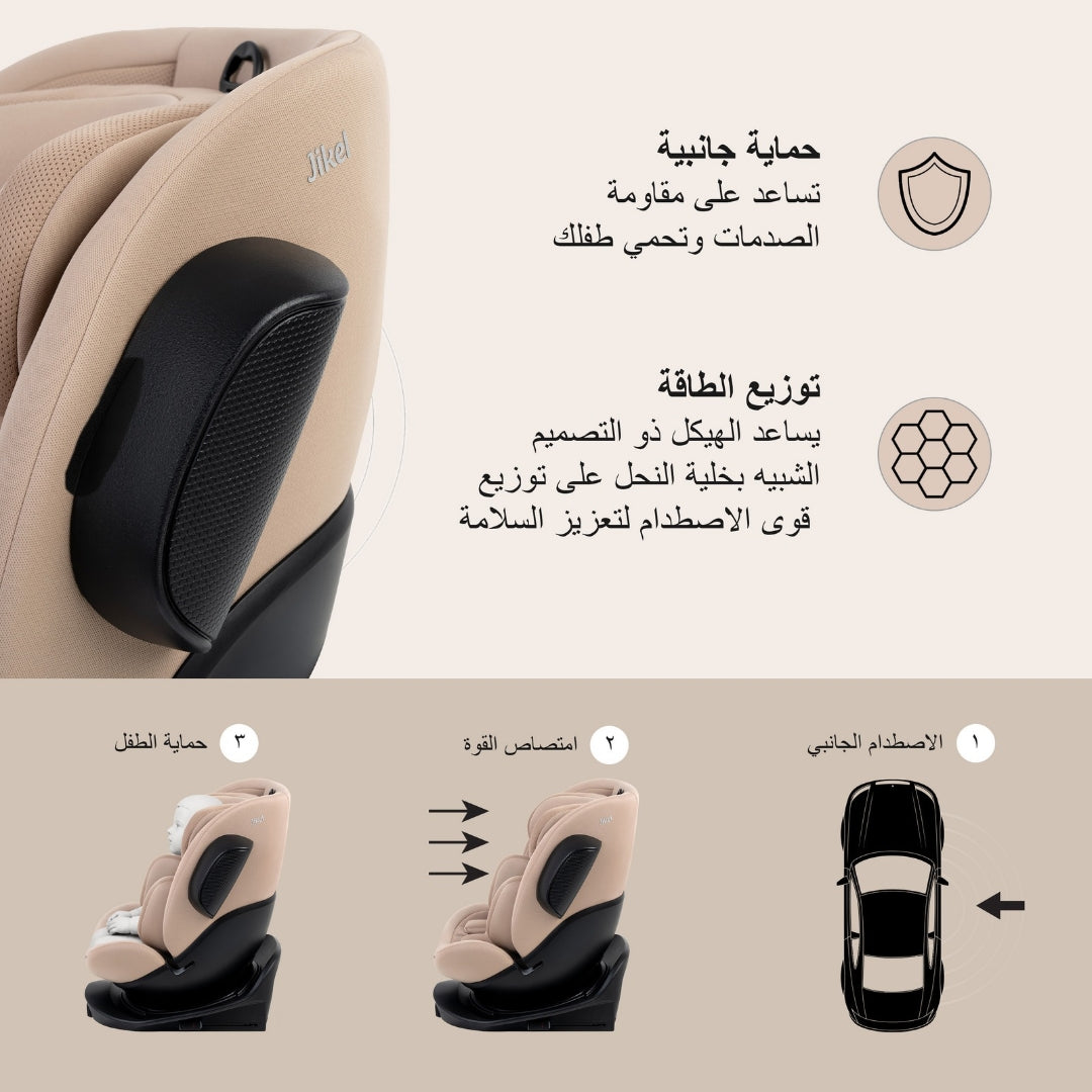 Jikel - Jupiter 360° Slide-Out Car Seat – Beige