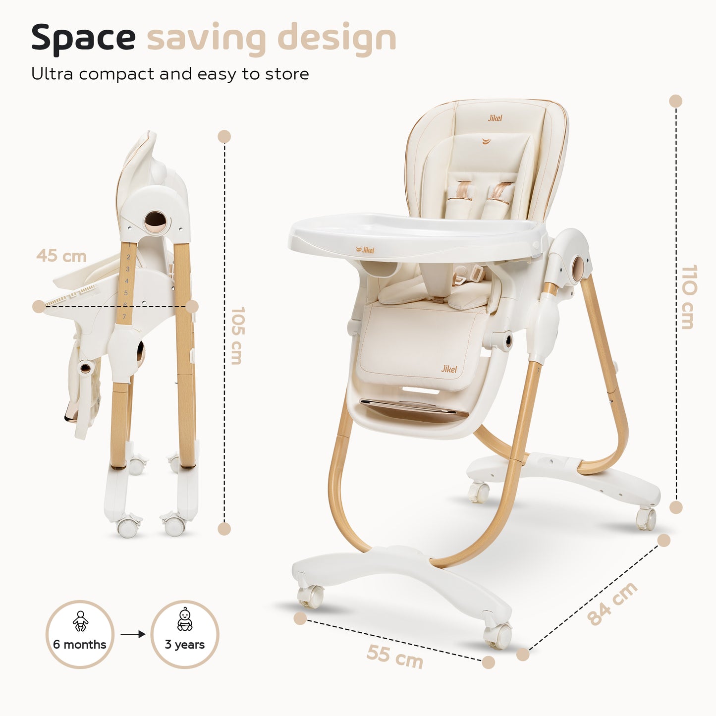 Jikel - Nobel Highchair - Grey