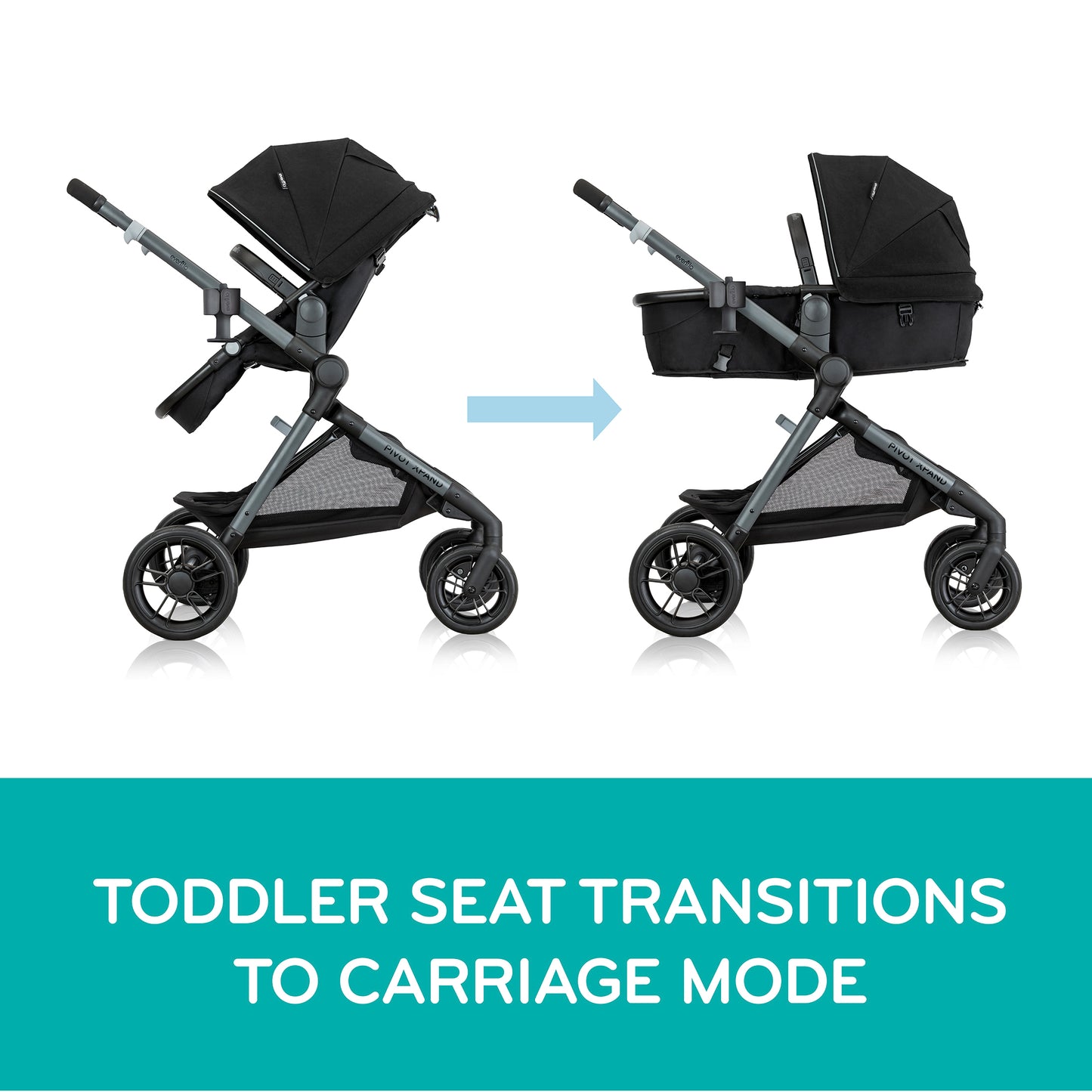 Evenflo - Pivot Xpand Modular Travel System with LiteMax Infant Car Seat - Ayrshire Black