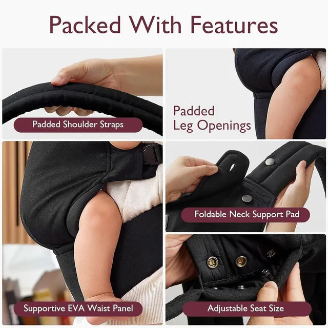 Momcozy - 3in1 Newborn To Toddler Baby Carrier - Black