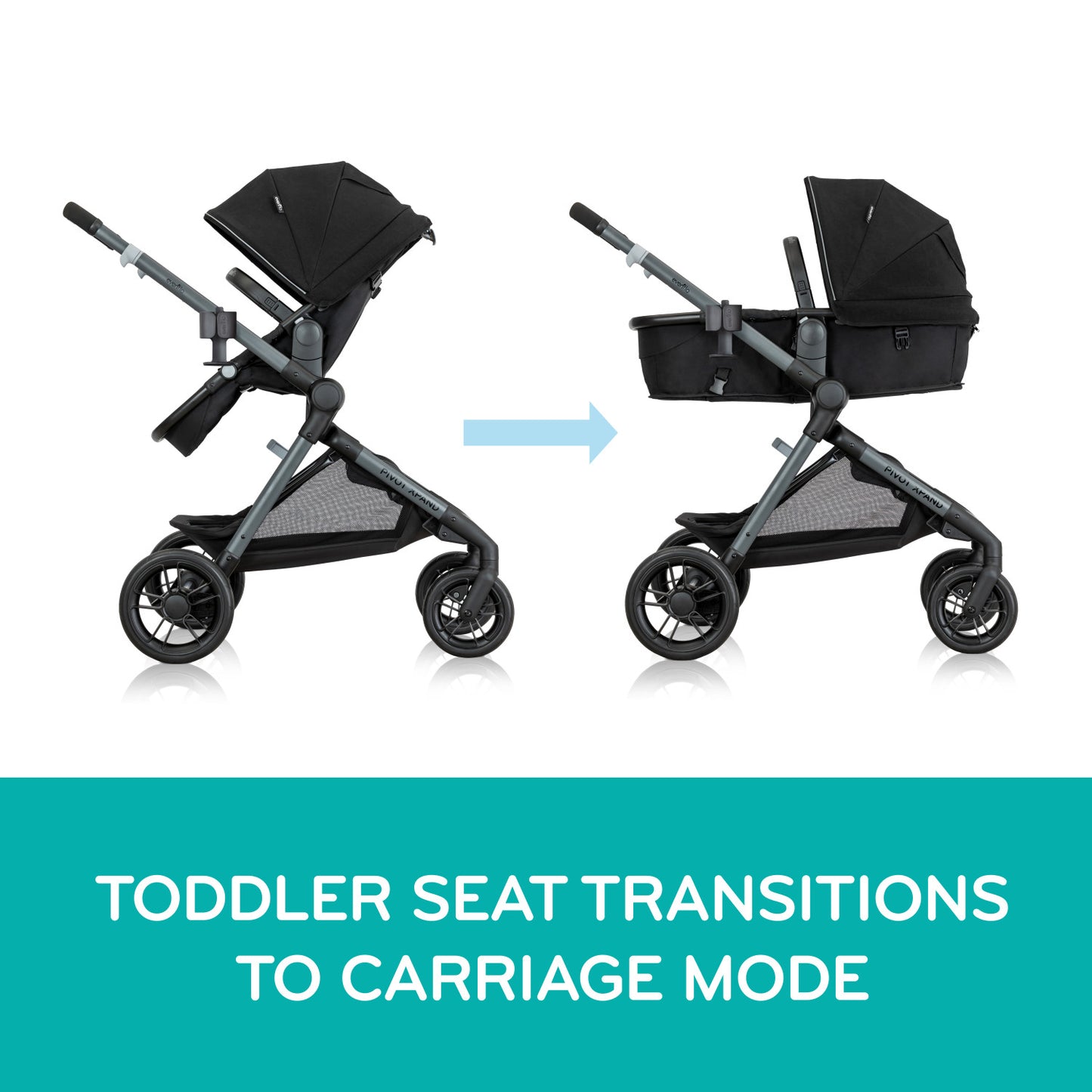 Evenflo - Pivot Xpand Modular Double Stroller - Ayrshire Black