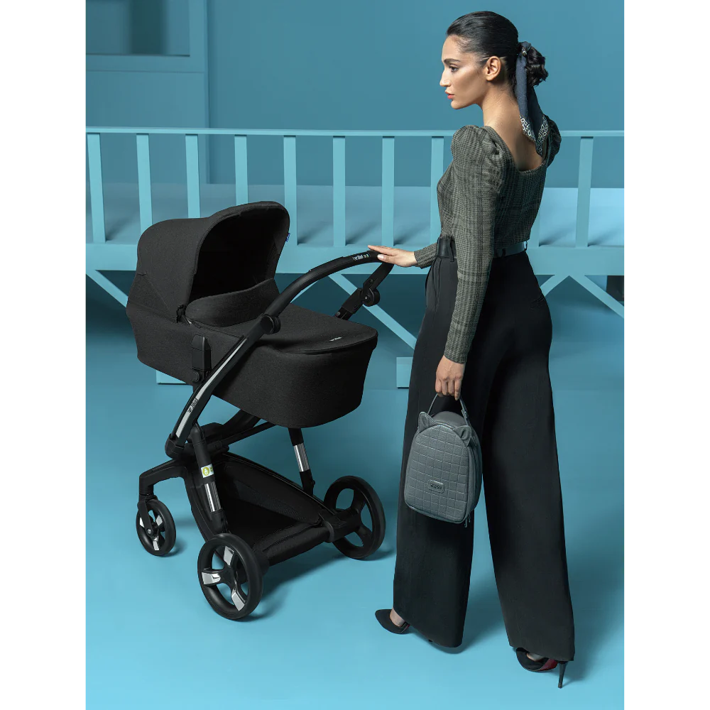 Jikel - Diamond Electric Stroller with Carrycot - Charcoal