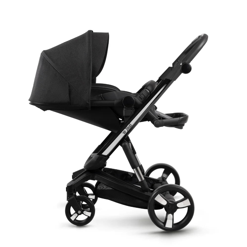 Jikel - Diamond Electric Stroller Trio Travel System - Charcoal