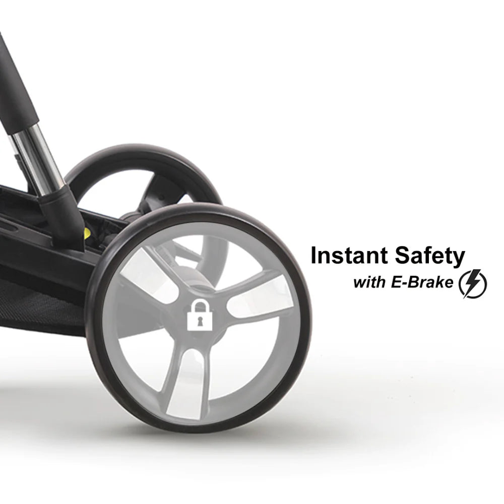 Jikel - Diamond Electric Stroller Trio Travel System - Charcoal