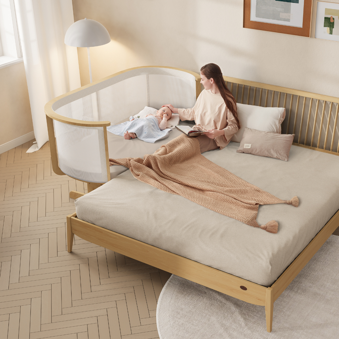Boori - Nest Bedside Bed_Beech - Light Grey