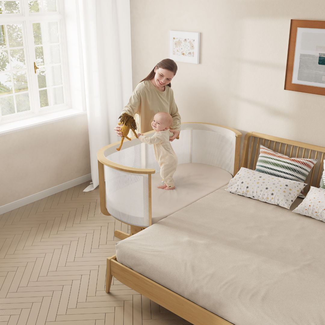 Boori - Nest Bedside Bed_Beech - Light Grey