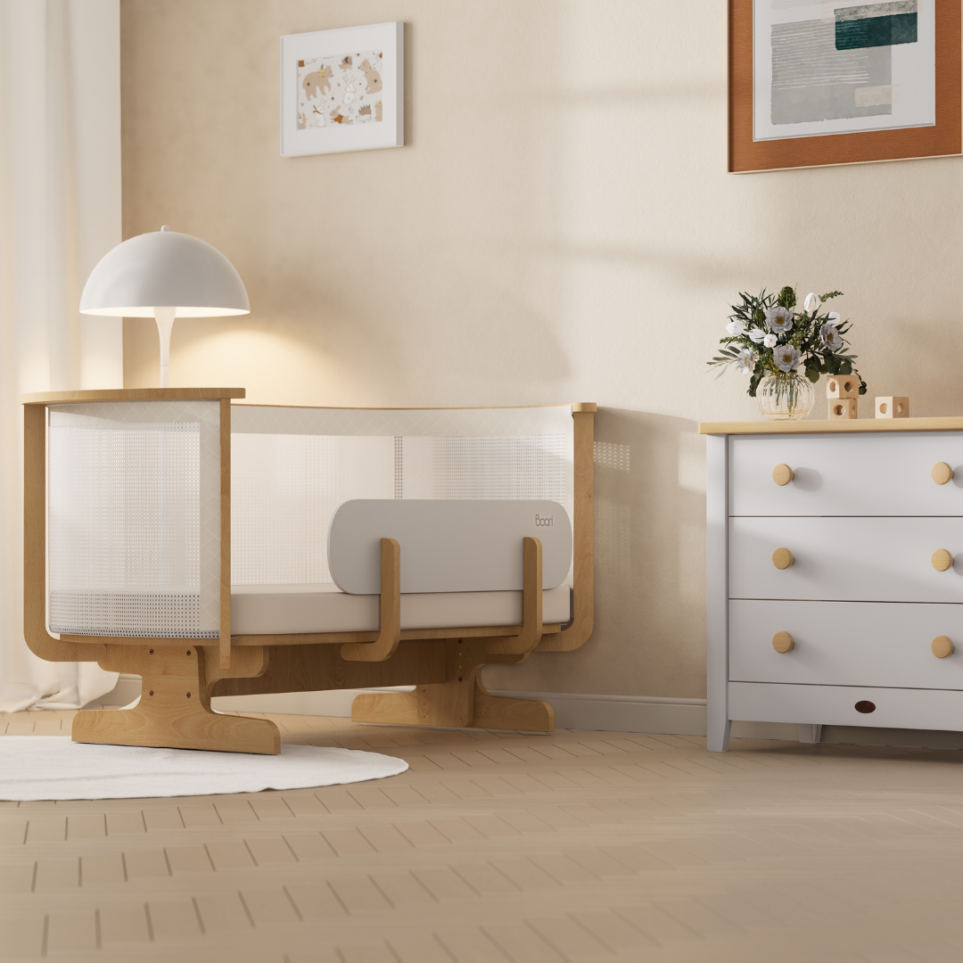 Boori - Nest Bedside Bed_Beech - Light Grey