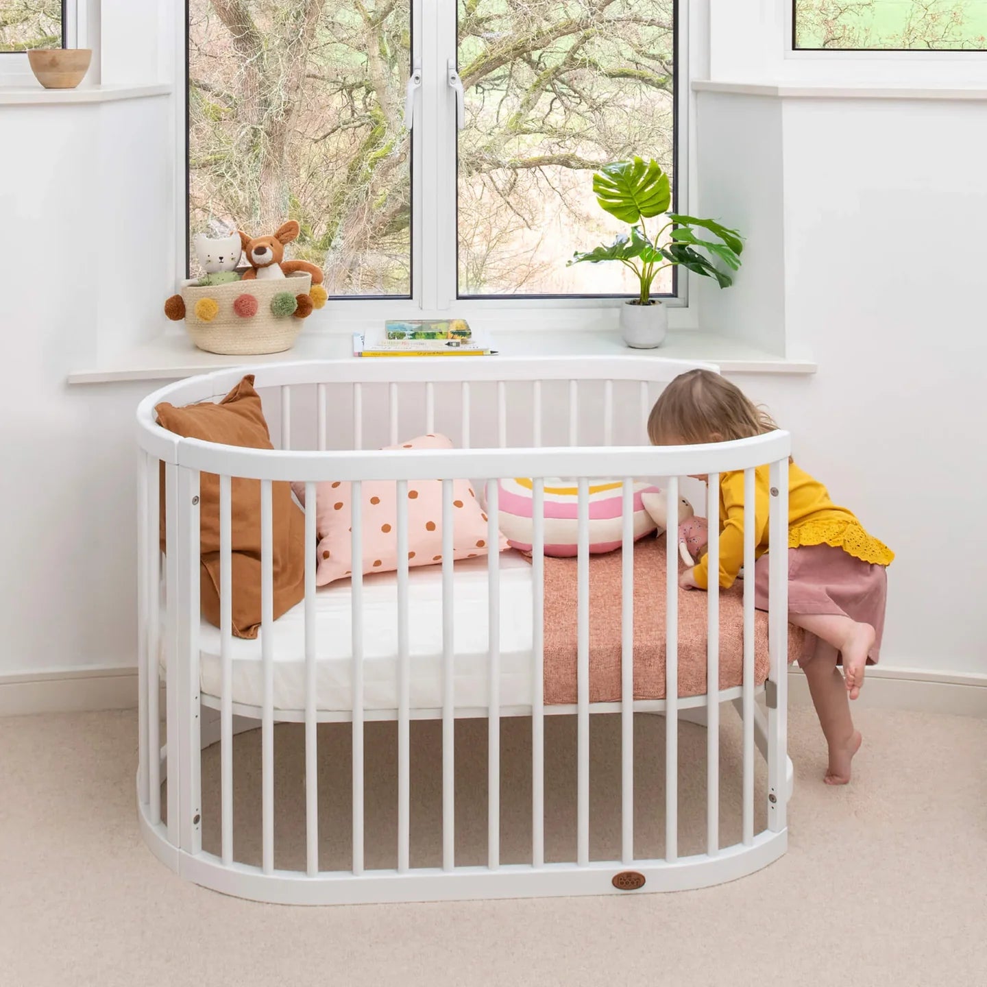 Boori - Oasis Oval Cot and 3 Drawer Chest Barley White