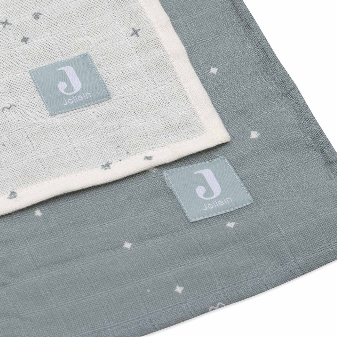 Jollein - Swaddle Muslin 115x115cm Twinkling Sea Green (2pack)