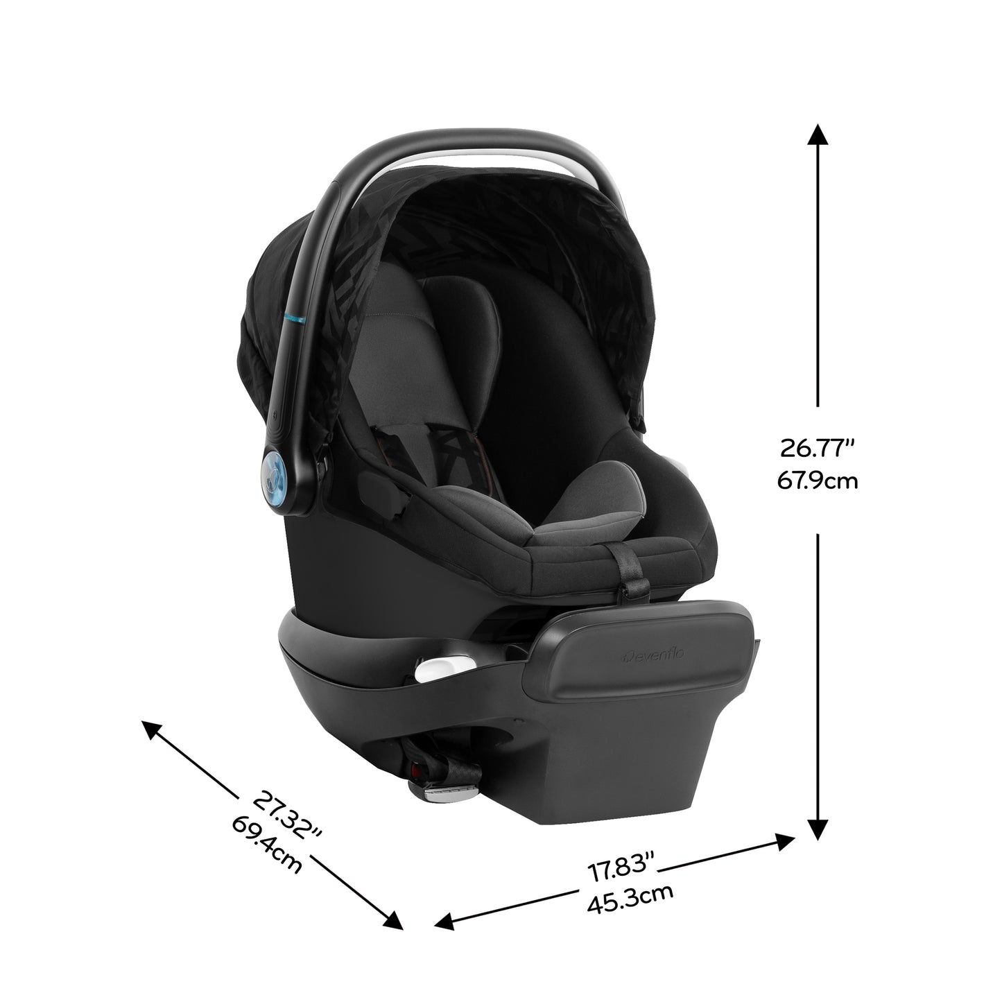 Evenflo - Shyft Intuiti+ Travel System featuring Revolve180 LiteMax NXT with SensorySoothe - Dubhan Black