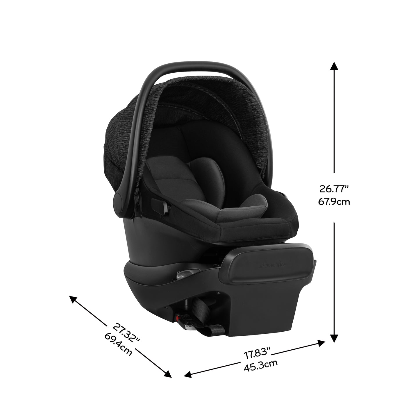 Evenflo - Shyft Intuiti Travel System with Revolve180 LiteMax NXT Rotational Infant Car Seat - Black Shale