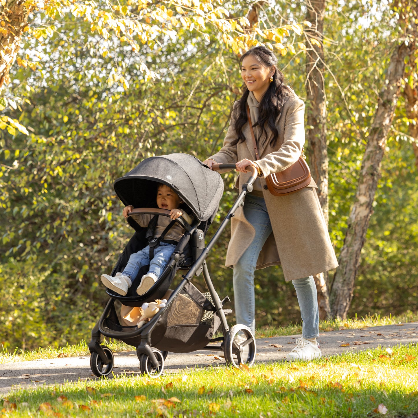 Evenflo - Shyft Intuiti Travel System with Revolve180 LiteMax NXT Rotational Infant Car Seat - Black Shale