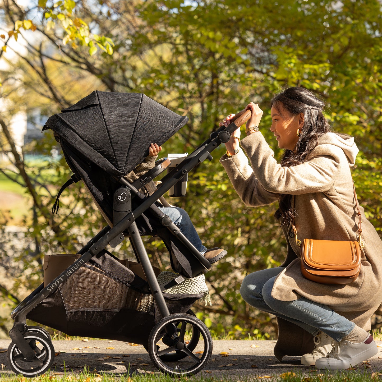 Evenflo - Shyft Intuiti Travel System with Revolve180 LiteMax NXT Rotational Infant Car Seat - Black Shale