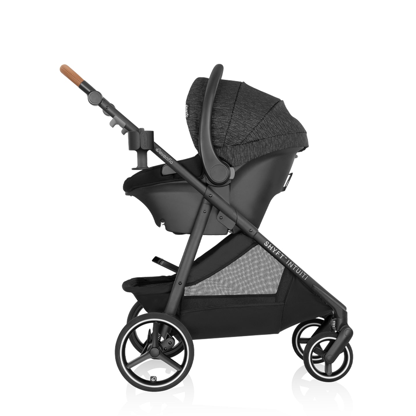 Evenflo - Shyft Intuiti Travel System with Revolve180 LiteMax NXT Rotational Infant Car Seat - Black Shale