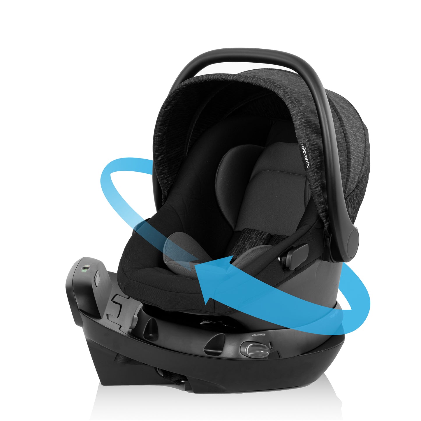 Evenflo - Shyft Intuiti Travel System with Revolve180 LiteMax NXT Rotational Infant Car Seat - Black Shale