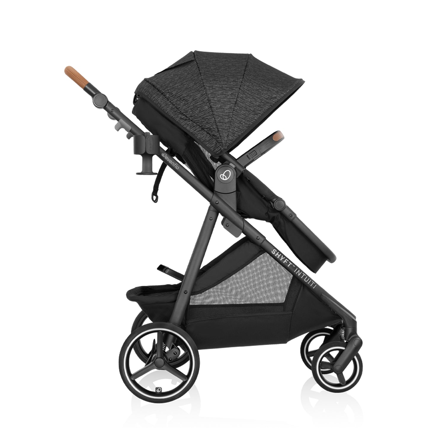 Evenflo - Shyft Intuiti Travel System with Revolve180 LiteMax NXT Rotational Infant Car Seat - Black Shale