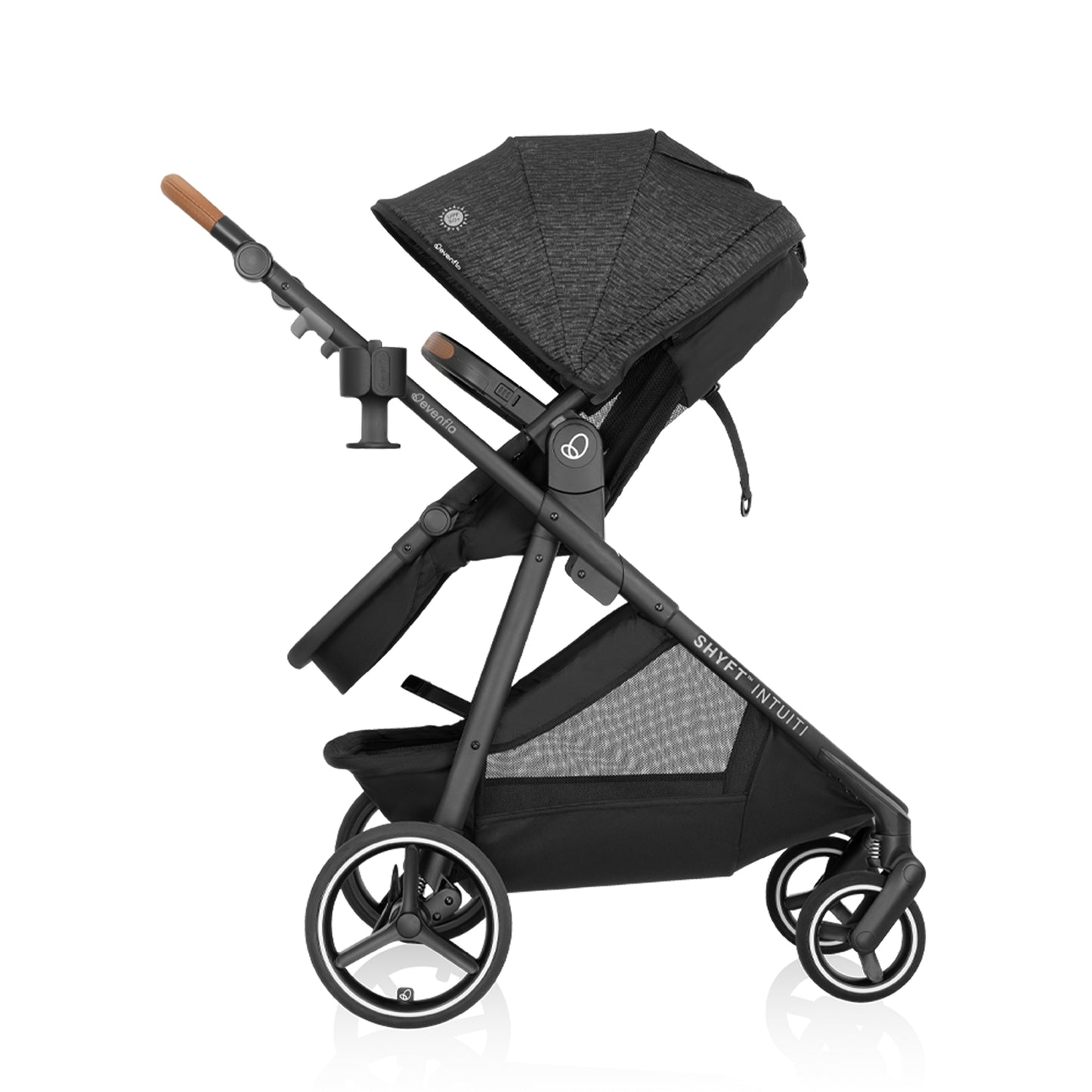 Evenflo - Shyft Intuiti Travel System with Revolve180 LiteMax NXT Rotational Infant Car Seat - Black Shale