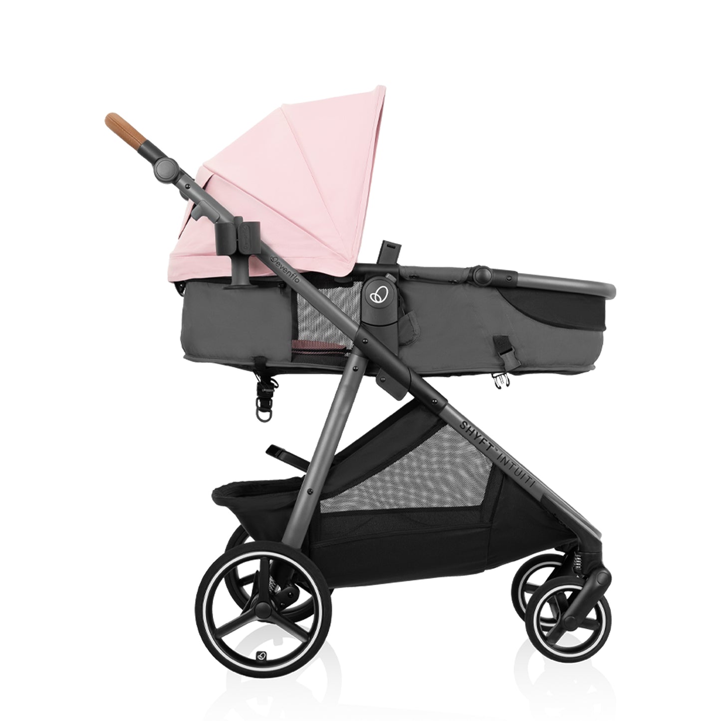 Evenflo - Shyft Intuiti Travel System with Revolve180 LiteMax NXT Rotational Infant Car Seat - Amaranth Pink