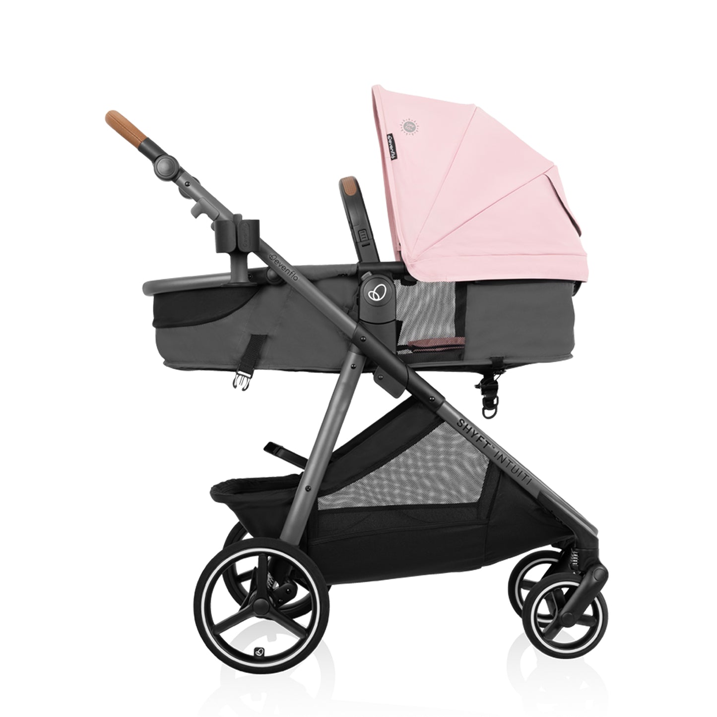 Evenflo - Shyft Intuiti Travel System with Revolve180 LiteMax NXT Rotational Infant Car Seat - Amaranth Pink