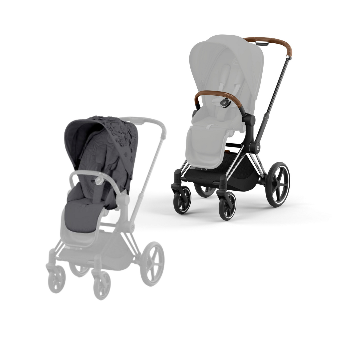 Cybex - Priam Chrome Brown Frame with Seat Pack