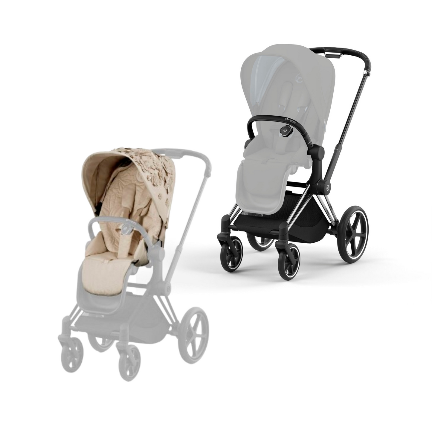 Cybex - Priam Chrome Black Frame with Seat Pack