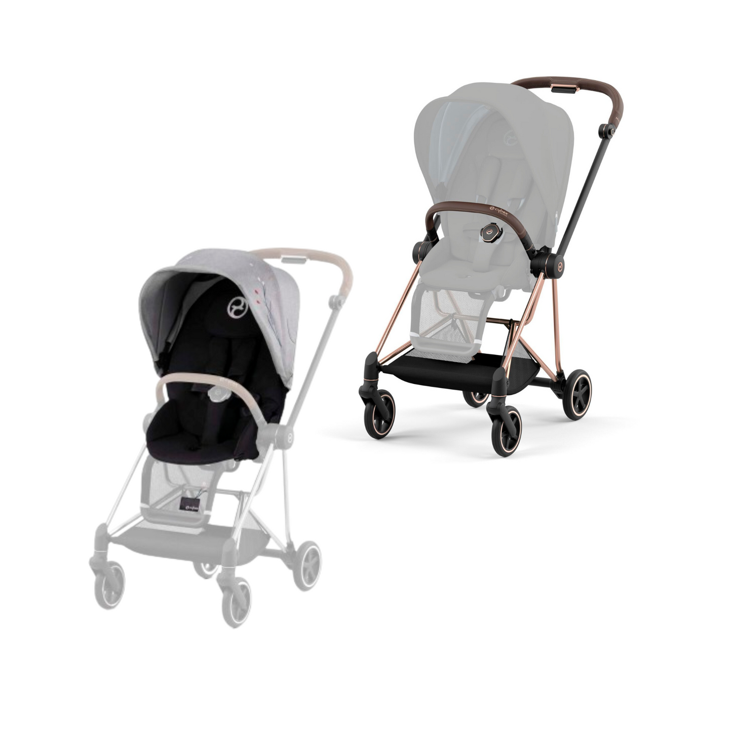 Cybex - Mios Rosegold Frame with Seat Pack