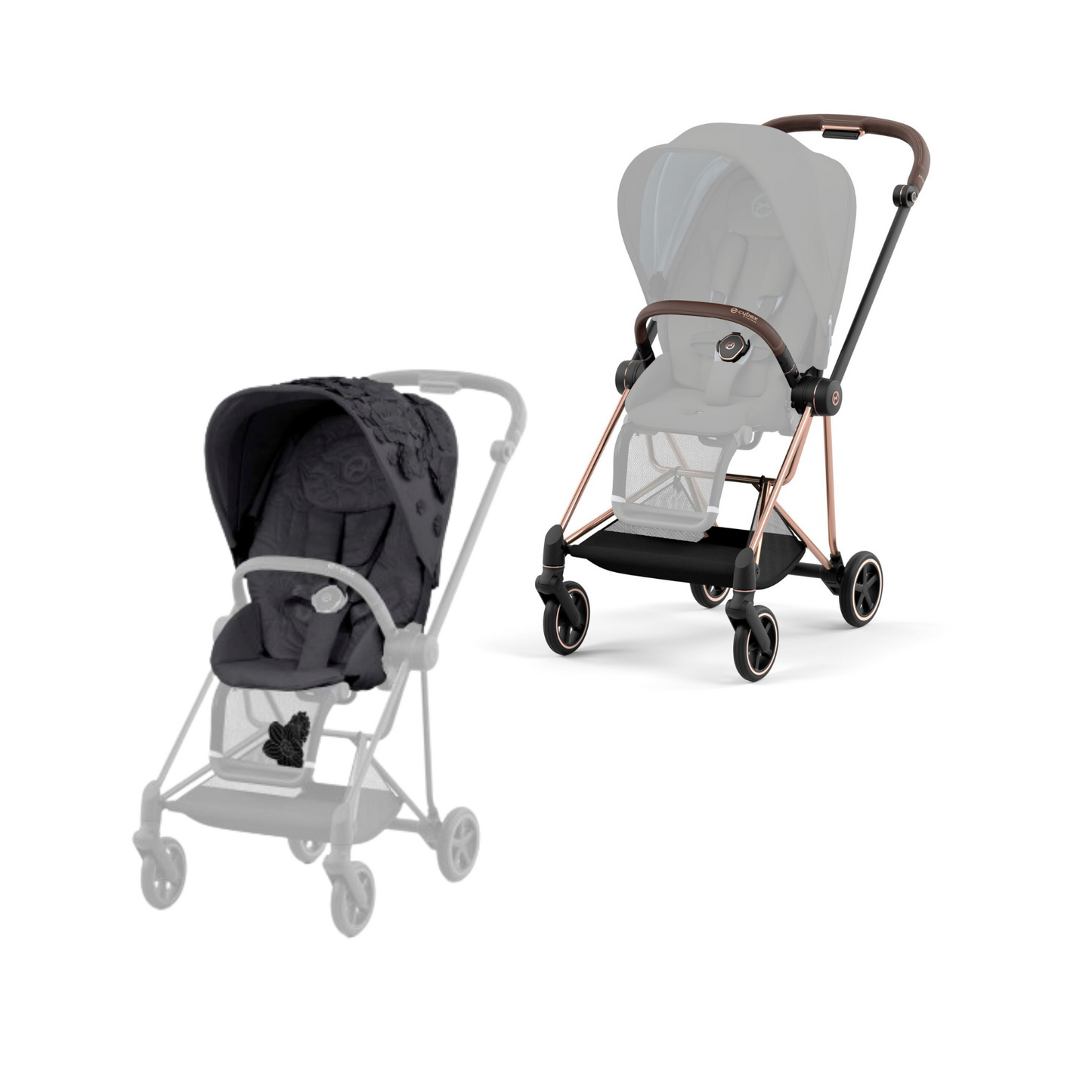 Cybex - Mios Rosegold Frame with Seat Pack
