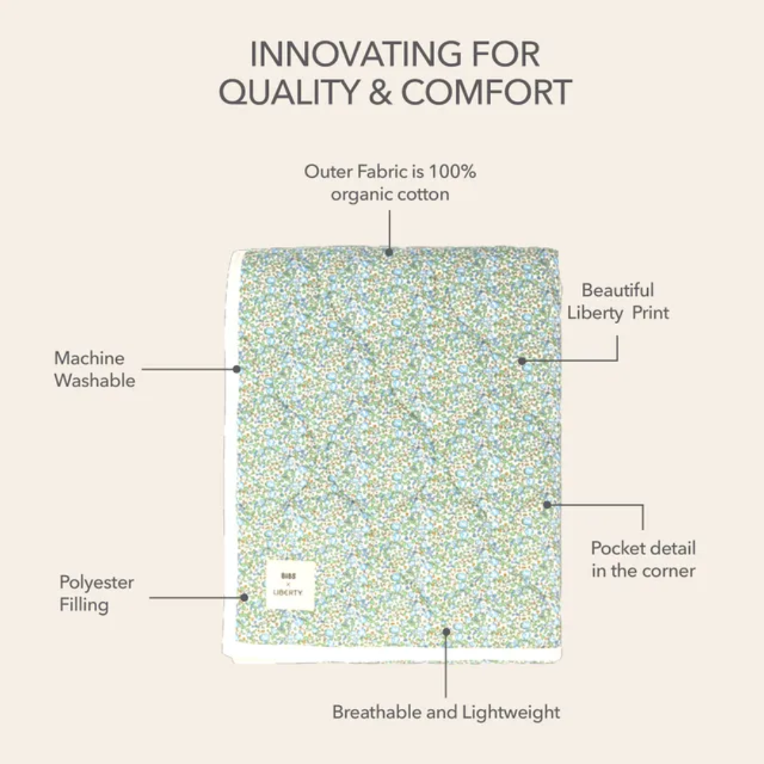 BIBS x Liberty Quilted Blanket Eloise Ivory
